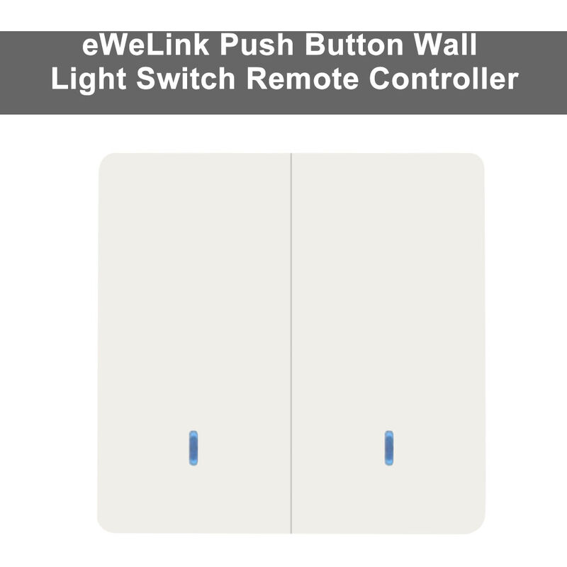 

Control remoto del interruptor de luz de pared con boton pulsador eWeLink,Blanco, 2CH