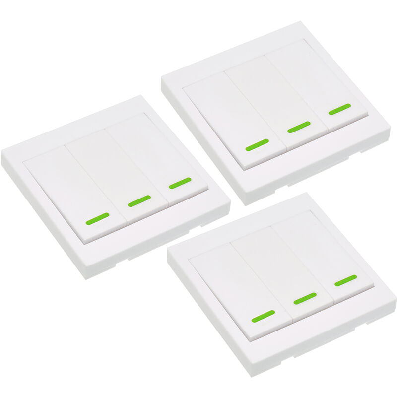 

Happyshopping - Control remoto del interruptor de luz de pared,Blanco, 2CH-3