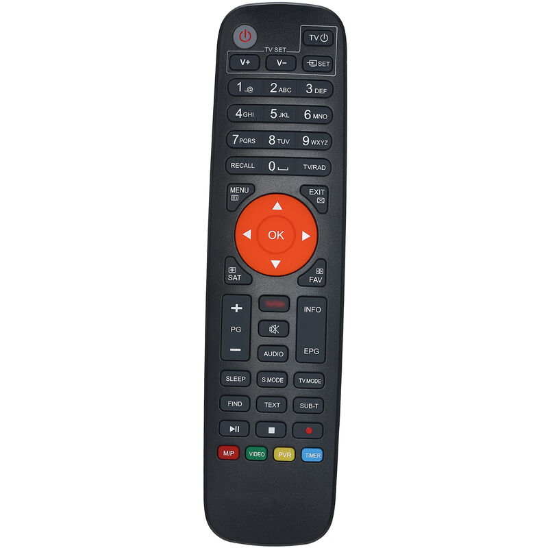 

Control remoto V7 para V7s V7 Plus Reemplazo inteligente dedicado gratuito sat V7 V7 MAX V7 Receptor Super GTC Set Top Box, Negro - Gtmedia