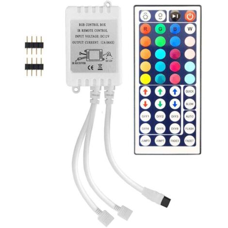 Control remoto inalámbrico IR de 12 V 24 V y controlador LED RGB, caja de control RGB para control remoto de tiras LED SMD 5050 3528 RGB