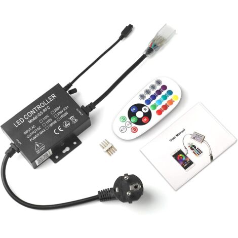 Control remoto RF de 24 teclas para iluminación LED para tira LED RGB SMD 5050 (negro)