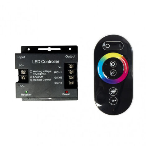 Control remoto rgb 12v-24v cinta led freya 20m c/mando tactil