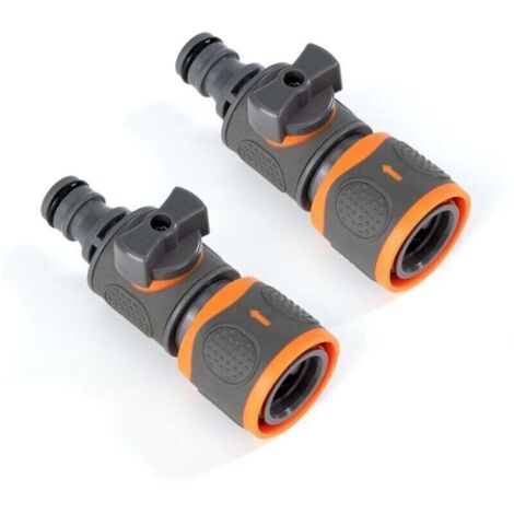 Control Valve, 2 Pieces Hose Connector, Quick Connect Shut-Off Valve Adapter, Tap Valve Switch for Garden and Lawn Irrigation