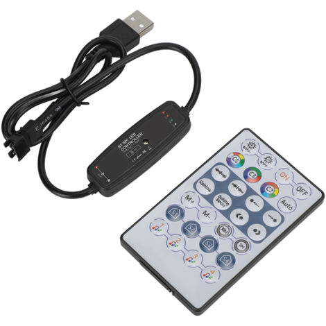 Controlador Bluetooth para tiras LED RGB de 5 V con control remoto y modo de música Bluetooth.