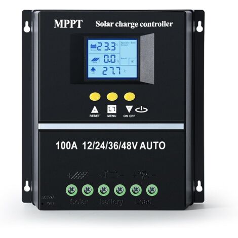 Controlador de carga MPPT, controlador de carga solar MPPT de 100 A para paneles solares de 12 V, 24 V, 36 V y 48 V, regulador de batería para baterías de plomo-ácido.