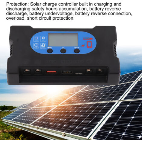 Controlador de carga solar de 20 A, USB y tipo C, 5 V