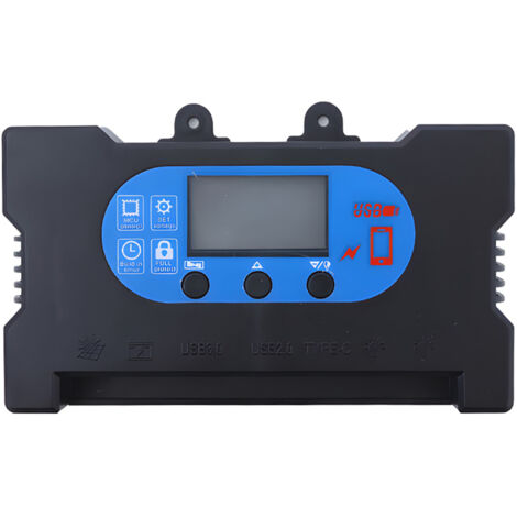 Controlador de carga solar de 40 A, regulador inteligente para paneles solares de 12 V/24 V con dos puertos USB/Tipo-C y pantalla OLED, controlador de carga solar PWM