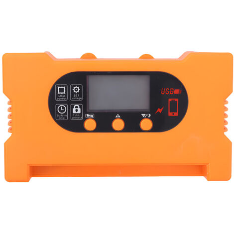 Controlador de carga solar de 40 A, regulador inteligente para paneles solares de 12 V/24 V con dos puertos USB/Tipo-C y pantalla OLED, controlador de carga solar PWM