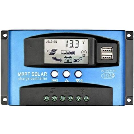 Controlador de carga solar, pantalla LCD, doble USB, 12 V, 24 V, MPPT 100 A