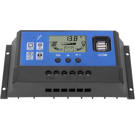 Controlador de carga solar PWM inteligente W88-F de 60 A con dos puertos USB y pantalla LCD para alumbrado público – 12 V/24 V automático