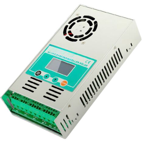 Controlador de carga y descarga solar MPPT-60A seguro y fiable, con entrada de 150 V CC, ventilador incorporado y protección automática contra sobretensiones.