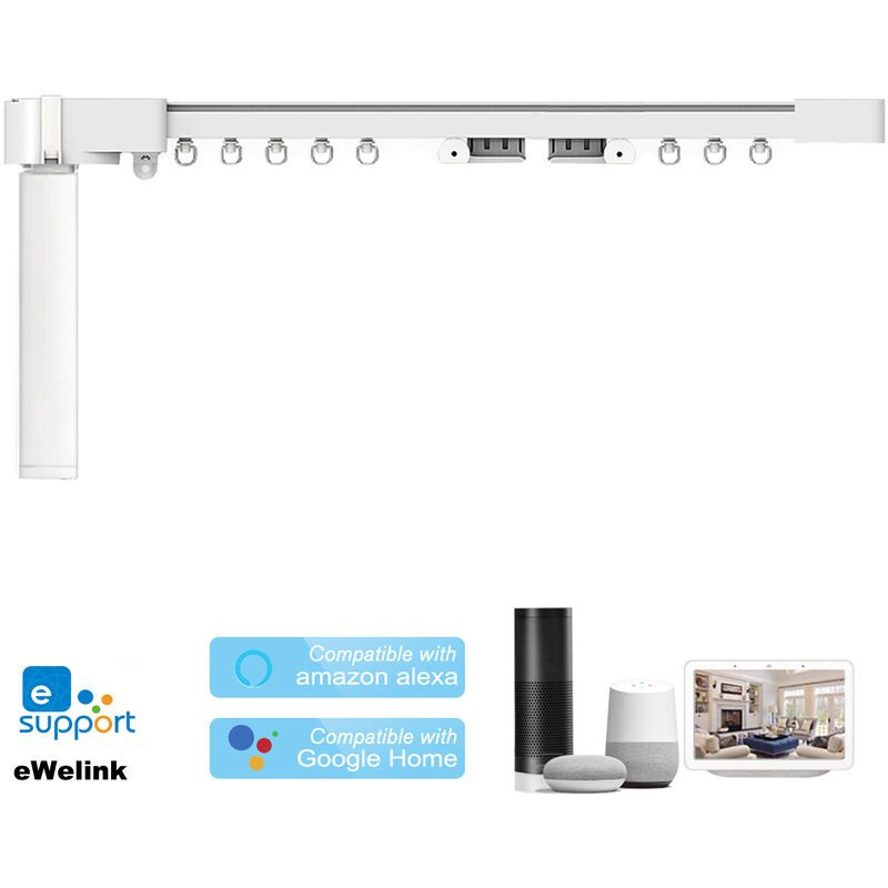 

eWeLink WIFI Kit de riel de cortina motorizado Smart Curtain Blind Motor Timing APP Control remoto Personalizar riel de cortina electrico Control de