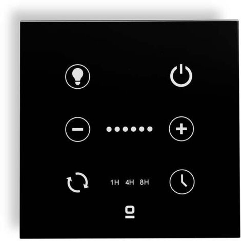 Controlador de pared negro para ventilador DC con luz regulable