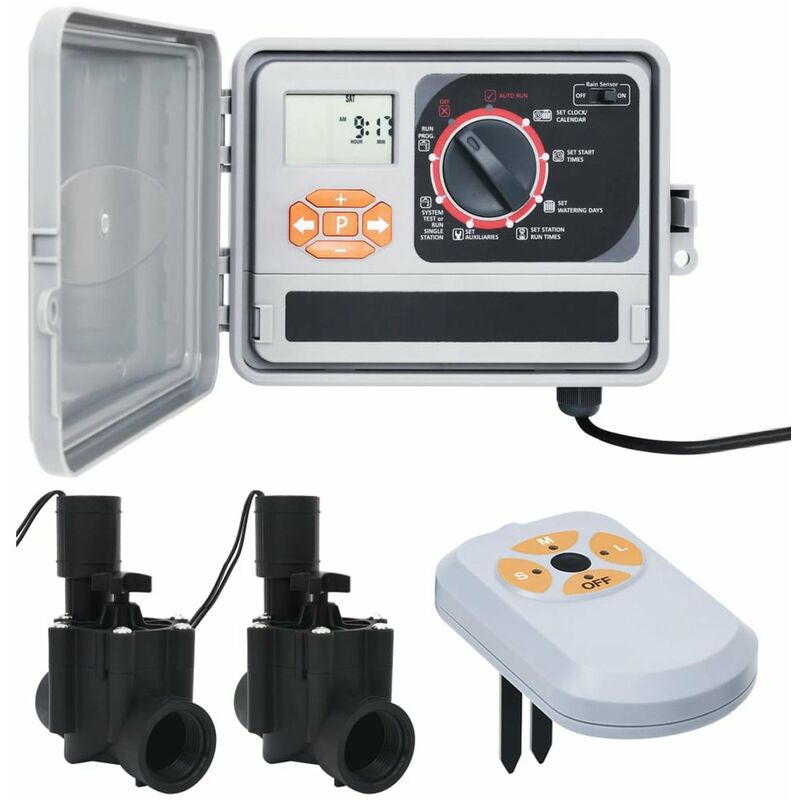 

Controlador de riego con sensor de humedad y valvula solenoide