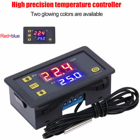 Controlador de temperatura 12v de doble LED pantalla digital termostato inteligente micro tablero de control de temperatura adecuado para uso en interiores