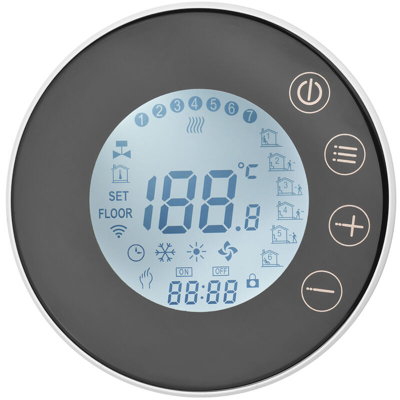 

Controlador de temperatura ambiente,con termostato digital inteligente programable, con pantalla táctil LCD retroiluminada,Negro,calentamiento de agua