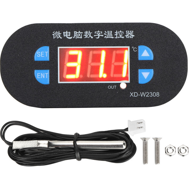 Xisrens Schwarz Controlador De Temperatura Con Pantalla Digital Eosnow De 0 A 300 ℃, Termostato Ajustable De Alta Precisión De 220 V