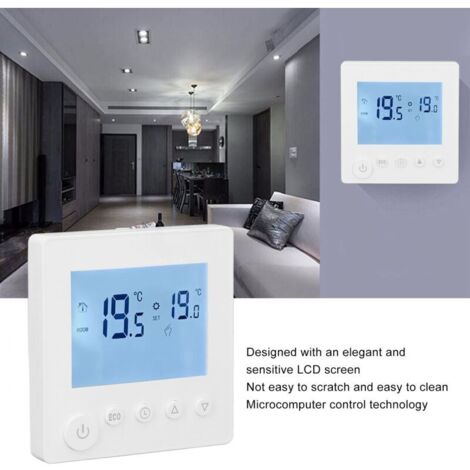 Controlador de temperatura con pantalla LCD ABS, termostato inteligente para calentar agua de 3 A para el hogar, 95-240 V,