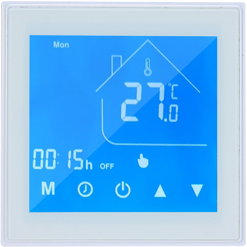 

Controlador de temperatura del termostato inteligente Tuya Zigbee, pantalla LCD programable por semana,Blanco