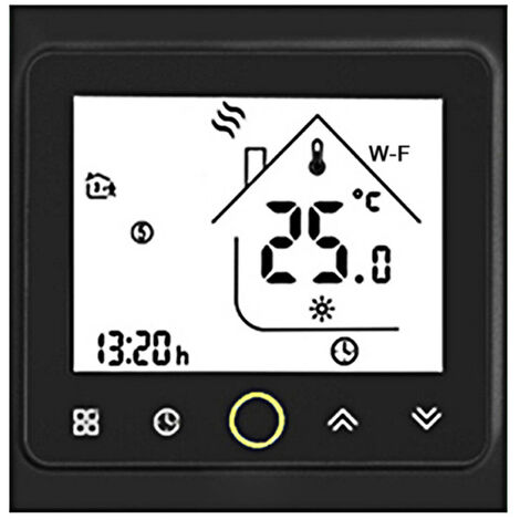 Controlador de temperatura del termostato inteligente Wi-Fi Control de la aplicación 5A Compatible con Alexa / Google Home Termostatos de caldera de agua / gas para el hogar - Negro