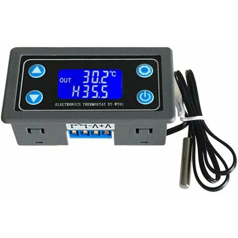 Controlador de temperatura digital 12V 24V Pantalla LCD Termostato digital Módulo de control de temperatura de alta precisión Tablero de interruptor automático de refrigeración y calefacción, SEMAket
