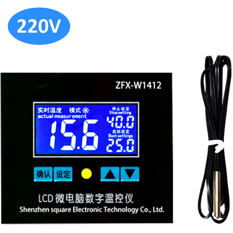 Xisrens Schwarz Controlador De Temperatura Digital Con Microordenador Eosnow, Termostato Inteligente De Alta Precisión.