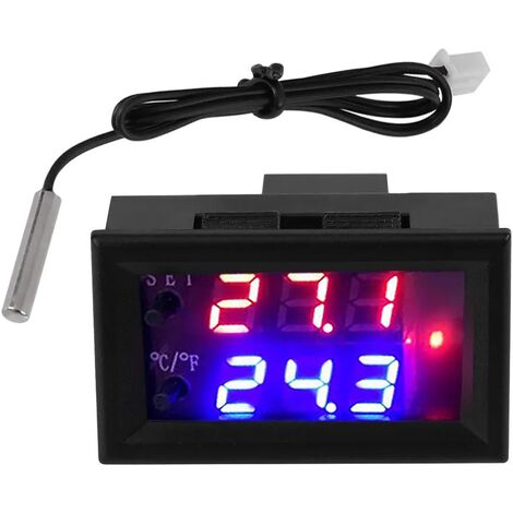 Controlador de temperatura digital DC 12V Controlador de temperatura digital universal con sensor, rango de medición de temperatura: - 50 ℃ 110 1pc