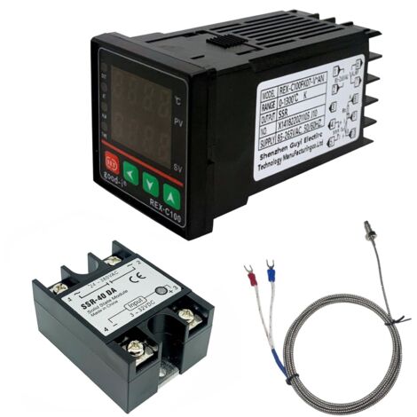 Controlador de temperatura digital REX-C100, kit de alarma PID de 0 ℃ a 1300 ℃, termostato inteligente digital con salida de relé