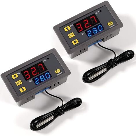 Controlador de temperatura digital W3230 CA 110 V-220 V, interruptor de control de termostato con pantalla LED de 20 A con sonda de sensor NTC 10 K, rango de -50 ℃ a 110 ℃
