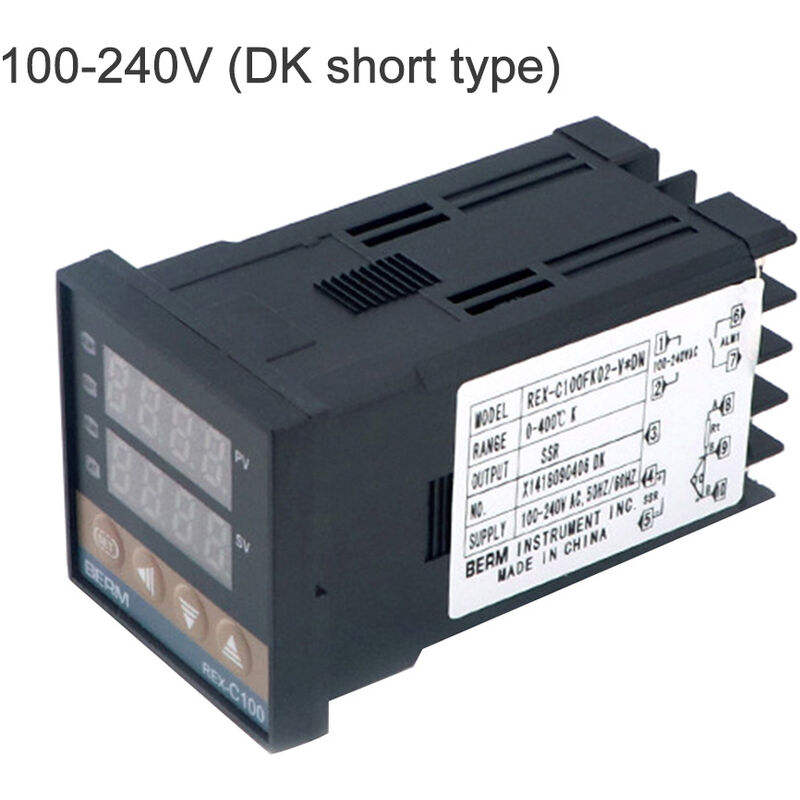 

Controlador de temperatura inteligente digital PID, REX-C100FK02-V * DN 0-400 ° C Entrada tipo K Salida SSR,100-240V DK corto