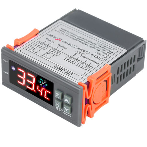 Controlador de temperatura por microcomputadora STC-3000, termorregulador digital de 110-220 V con sonda NTC y sensor de calor y frío.