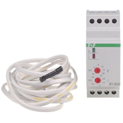 Controlador de temperatura RT-820 con sonda, rango de regulación de temperatura: 4÷30°C, contactos: 1P, I=16A, 2 módulos
