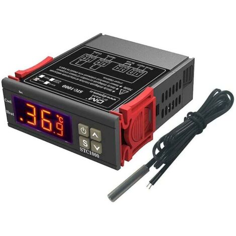 Controlador de temperatura ZVD-STC-1000, termostato digital multiusos de 12 V y 10 A con sonda NTC para fermentación, calefacción y refrigeración.