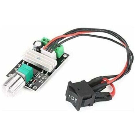 Controlador de velocidad de motor de 12 voltios, XU, controlador de motor de CC, controlador de velocidad de motor de CC reversible de 6 V, 12 V, 24 V, 3 A, PWM con interruptor - KZQ