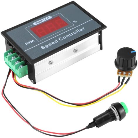 Controlador de velocidad de motor de CC PWM de 6-60 V y 30 A con pantalla LED e interruptor ajustable