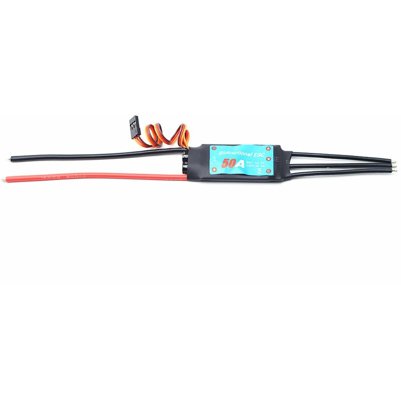 

Controlador de velocidad electronico bidireccional ESC sin escobillas para barco de control remoto de barco de coche RC,Negro, 50A