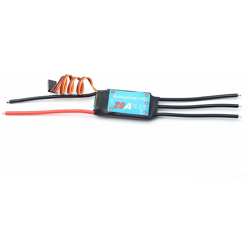 

Controlador de velocidad electronico bidireccional ESC sin escobillas para barco de control remoto de barco de coche RC,Negro, 20A