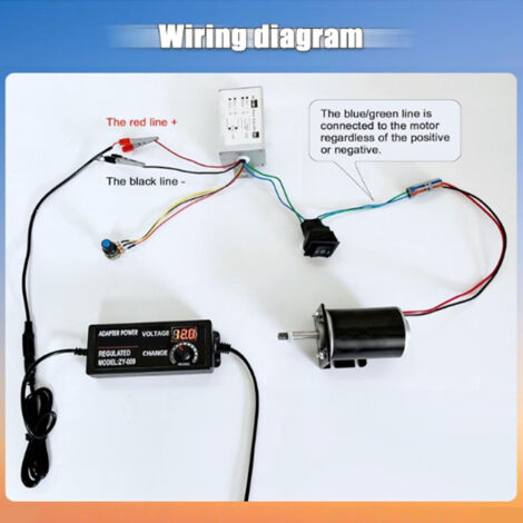 Controlador de velocidad PWM para motores de CC de 9-60 V con interruptor CW/CCW y control de precisión.