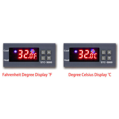 Controlador digital de temperatura Eosnow STC-3000, pantalla ℃℉, relé de calefacción y refrigeración, sensor NTC, termostato de control de temperatura para eclosión.