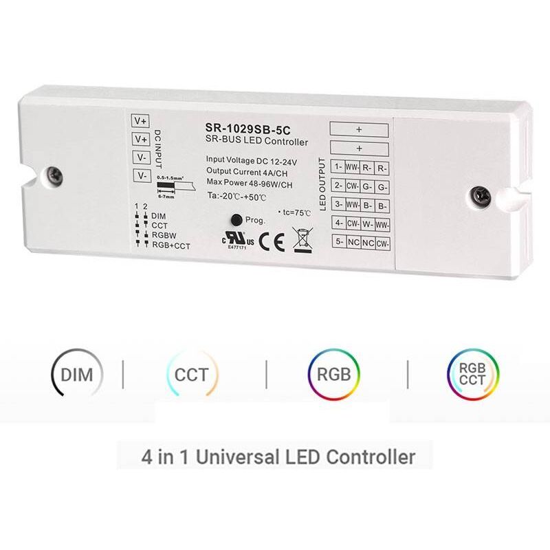 

Controlador DIM CCT RGBW RGB+CCT POR RF+BLE | 4 en 1 CC