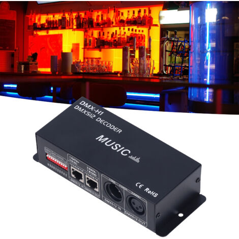 Controlador DMX de 3 canales, decodificador LED RGB, regulador de intensidad ajustable para bares, hoteles y pubs.