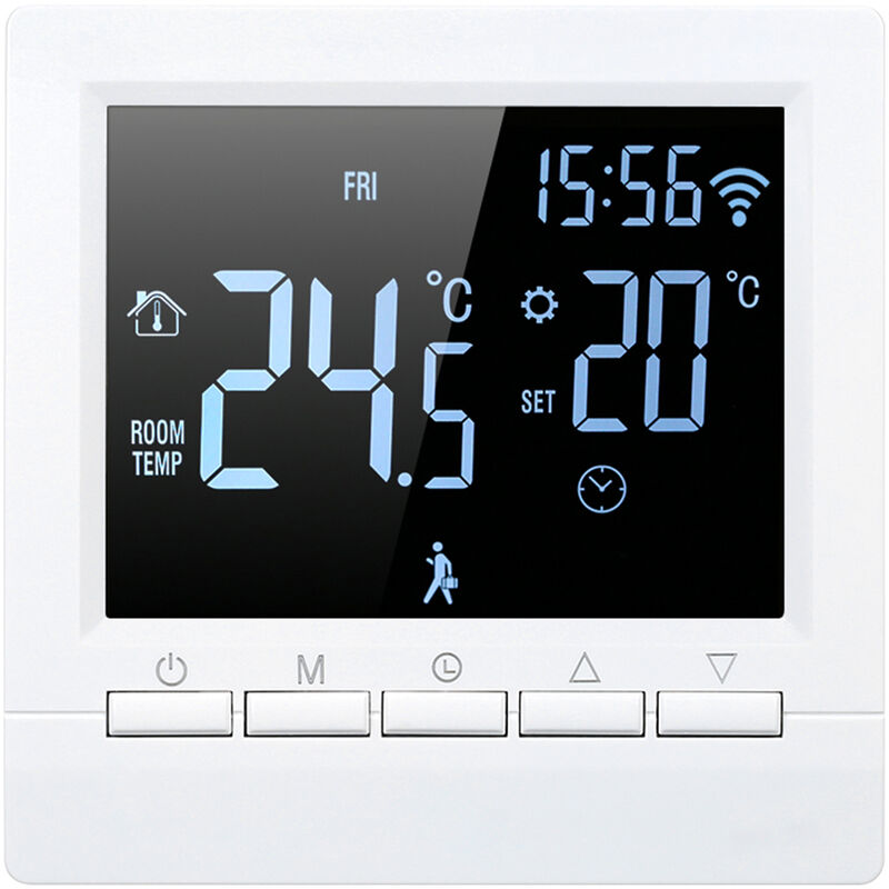 

Controlador inteligente de temperatura del termostato,16A,Negativo, blanco sobre negro