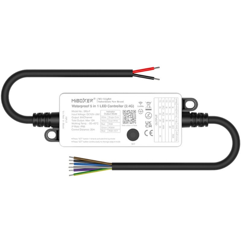 5 en 1 Controlador led IP66 Resistencia al agua rgb+cct SR5-P