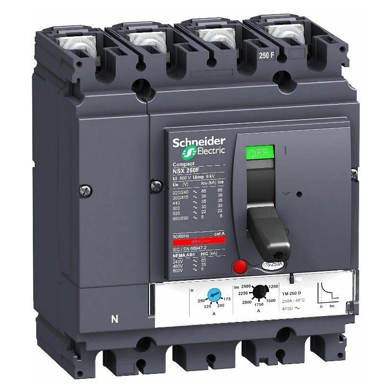 

Interruptor automático Schneider Electric LV431640 Compact NSX250F TMD 250 A 4 polos 3R