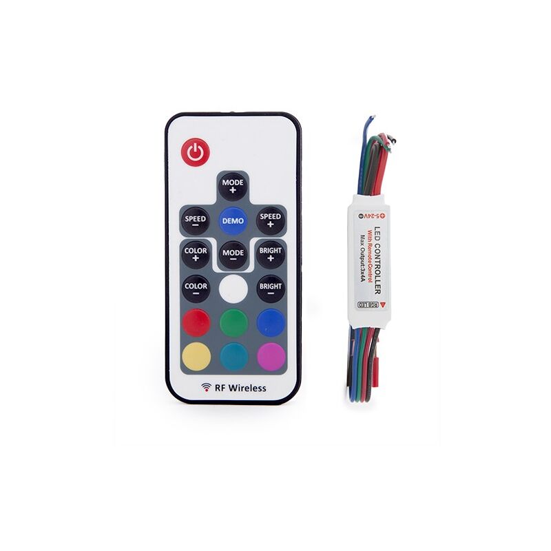 

Controlador Mini Rf Tira RGB Mando a Distancia 5-24VDC ► 144W (TB-RFMINI-05-1)