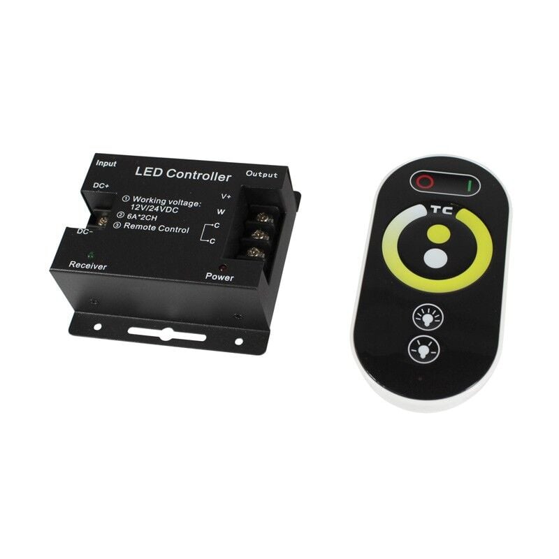 

Barcelona Led - Controlador / regulador de temperatura de color y mando RF para tira LED CCT 12/24V-DC 16A