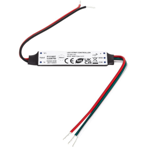 Controlador Regulador Mini Tira LED CCT 12/24V DC Compatible con Mando RF CCT