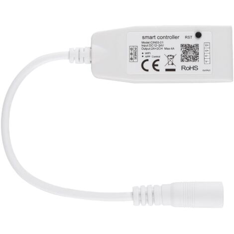 Controlador Regulador Mini WiFi Tira LED Monocolor 12/24V DC Blanco
