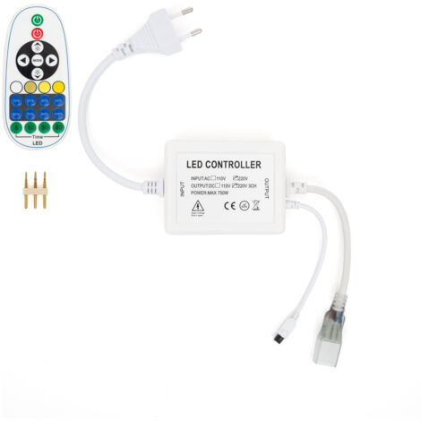 Controlador Regulador para Tira LED CCT 220V AC con Mando IR Blanco