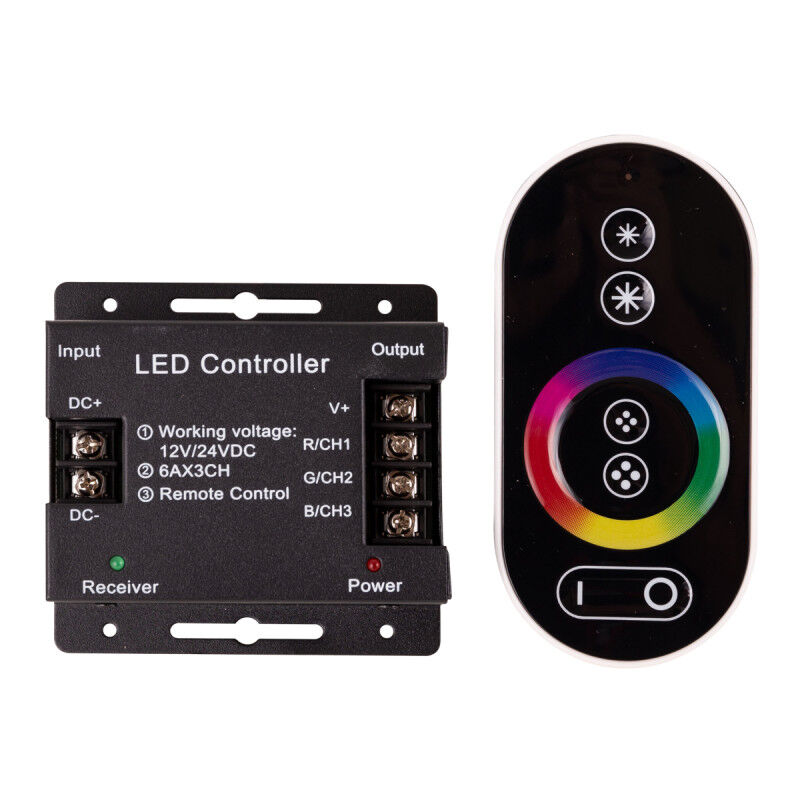 

Controlador Rf Tira RGB Mando a Distancia Circular 12-24VDC ► 216/432W (TB-RFTC-ROUND)